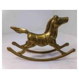 Vintage Brass Rocking Horse Figurine