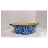 Blue & White Swirl Graniteware Enamel Basin