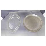 Pyrex Tree Of Life Clear Glass Oval Footed Meat