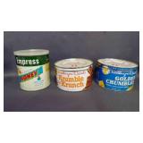 3 EMPTY Tins:  Empress Clove Honey, Kathryn Beich
