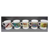 5 1984 Franklin Porcelain Mug Collection
