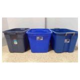 2 Sterilite & 1 Rubbermaid Storage Totes NO Lids