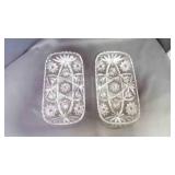 2 Anchor Hocking Star Of David Pattern Trays