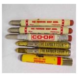 5 Bullet Pencils w/Advertising Farmers COOP