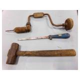 Antique Hand Drill Moves Freely -