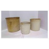 3 Stoneware Crocks - Biggest 1 NO. 2