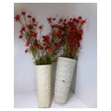 2 Tall Skinny Wall Hanging Baskets & 2 Stems