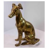 9ï¿½" Tall Hollow Brass Greyhound or Whippet Dï¿½cor