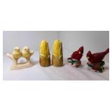 3 Pair of Porcelain Salt & Pepper Shakers - Corn