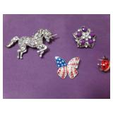 4 Brooches - 3ï¿½" Unicorn (Can also be Pendant)