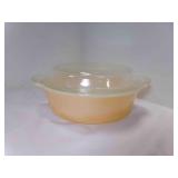 Fire-King Peach Luster 1ï¿½ Qt Casserole Dish w/Lid