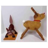 Hand Crafted wood Reindeer Figure