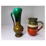 MCM Dripped Glaze Aqua Green Vase -Seymour Mann