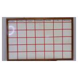 wood Framed Whiteboard Calendar, 36 x 23