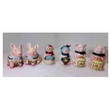 3 Pair of Porcelain Salt & Pepper Shakers CHINA