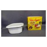 Vintage White Enamelware Refrigerator Storage