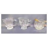 3 Creamer Dishes - Jeannette Glass, Mikasa