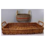 Bolga Market Basket w/Bamboo Handles & 24" Long