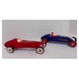 2 Vintage Style Toy Race Cars