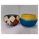 Pueblo Style Small Pottery Bowl - Hand Painted