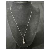 Vanna K necklace w/4 clear stones; 17" chain;