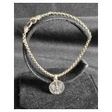 Guardian angel bracelet; silver tone