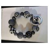 Jilzarah Black White Wrist Keychain w/storage bag