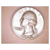 1945 Silver Washington Quarter