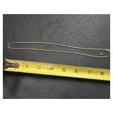 17" gold tone necklace & clear stone