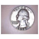 1958-D Silver Washington Quarter