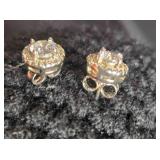 Silver tone cubic zirconium earrings