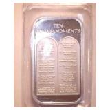 Silver Ten Commandments ingot