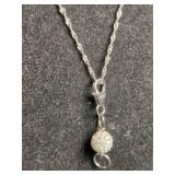 Sterling Silver 18" necklace w/magnetic sphere