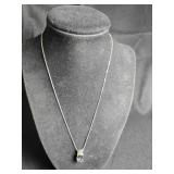 17" Sterling Silver chain w/lavender stone