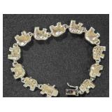 PAJ Sterling Silver bracelet; elephant motif