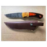 Drop point hunting knife; 8" overall, 4" blade