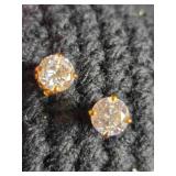 Gold tone cubic zirconium earrings