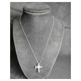 Sterling Silver cross pendant w/stone