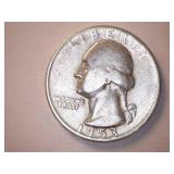 1953-S Silver Washington Quarter