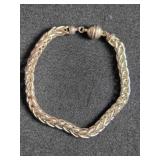 Bracelet & magnetic Silver pendant w/stone