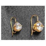 Vanna K earrings; Gold tone w/cubic zirconia