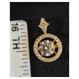 Sterling Silver pendant w/floating cubic zirconium