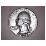 1954-D Silver Washington Quarter