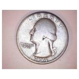 1934-D Silver Washington Quarter