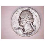 1941 Silver Washington Quarter