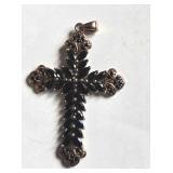 Decorative Sterling Silver cross pendant
