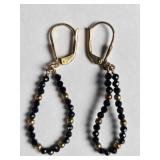 Lever back beaded hoop earrings