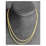 2 gold-tone KA 1772 Italy  chains w/Maltese cross