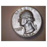 1954-D Silver Washington Quarter