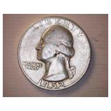 1952-S Silver Washington Quarter